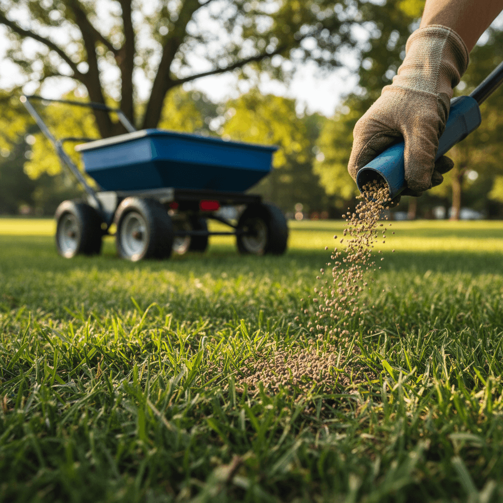 Professional weed control and fertilizing treatment