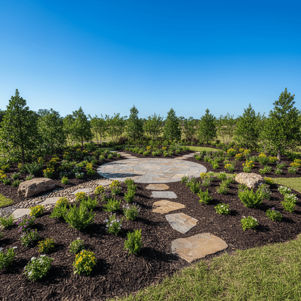 Custom landscape design for residential property